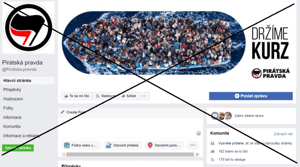 Falešná stránka Pirátská pravda šíří na Facebooku hoax