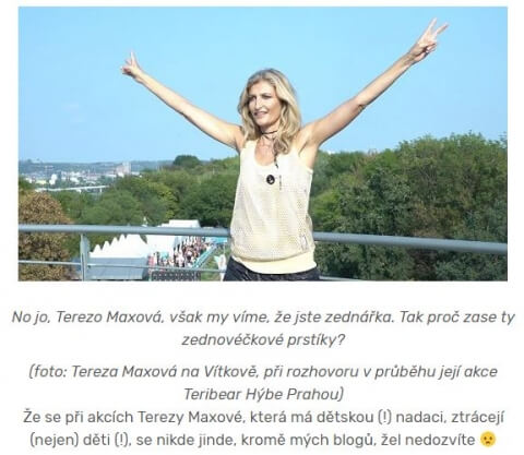 Věděli jste, že Tereza Maxová unáší děti a pak je jí?