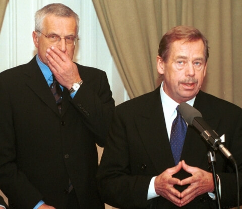 Václav Havel s Václavem Klausem