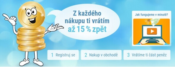 Vratné peníze vám vrátí až 15 % z vašich nákupů