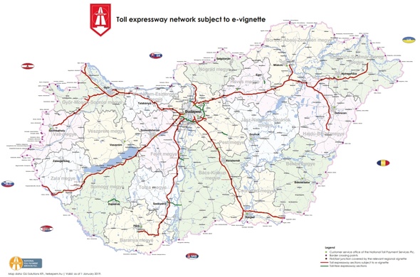 Mapa dálničních úseků, na kterých musíte mít platnou známku.