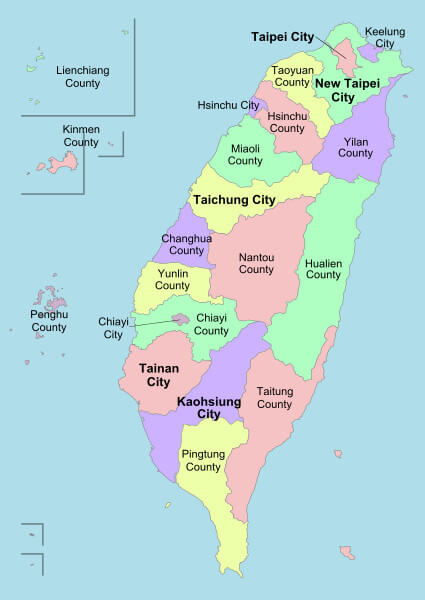 Mapa Taiwanu