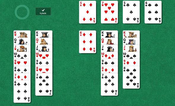 Solitaire Klondike zdarma ve Windows 10