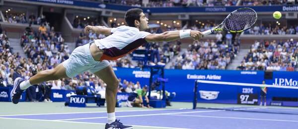 Tenista Carlos Alcaraz během finále US Open v New Yorku - US Open program, výsledky, info, rekordy a zajímavosti