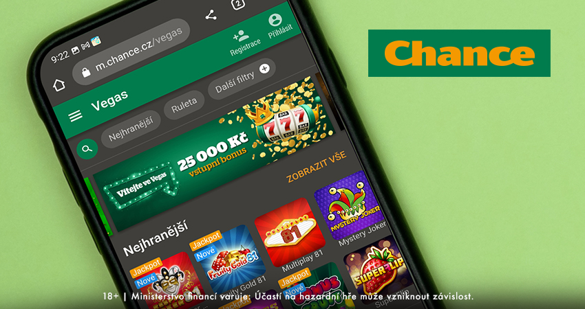 Chance Vegas registrace a přihlášení do online casina.