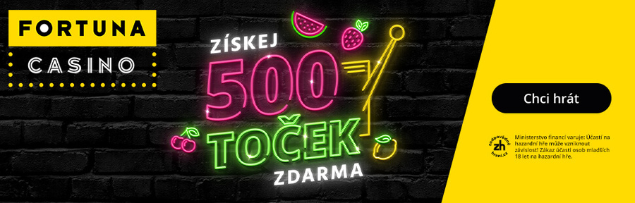 Fortuna spustila bonus 500 free spinů za registraci