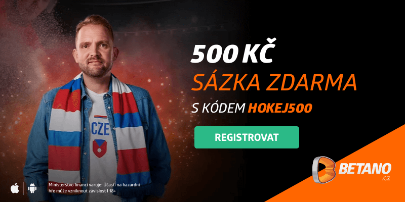 Betano: Sázka zdarma 500 Kč na mistrovství světa v hokeji