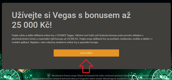 Registrace Chance se vstupním bonusem až 25 000 Kč