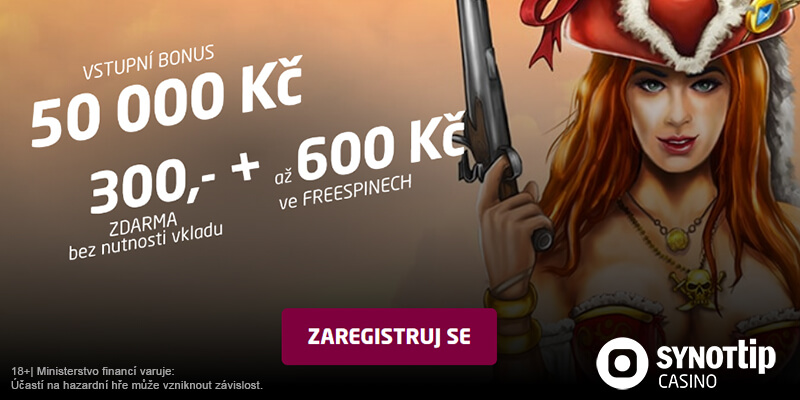 Založte si účet v online casinu SYNOT TIP.