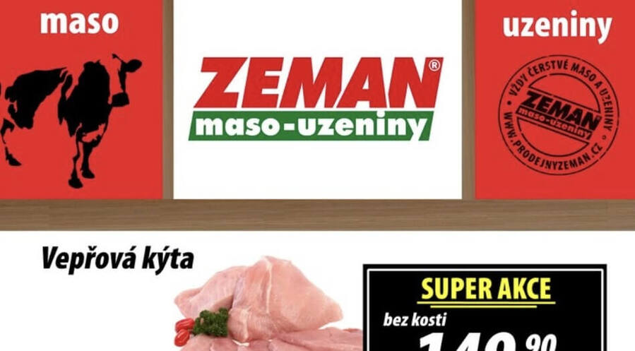 Nový leták maso – uzeniny Zeman na příští týden