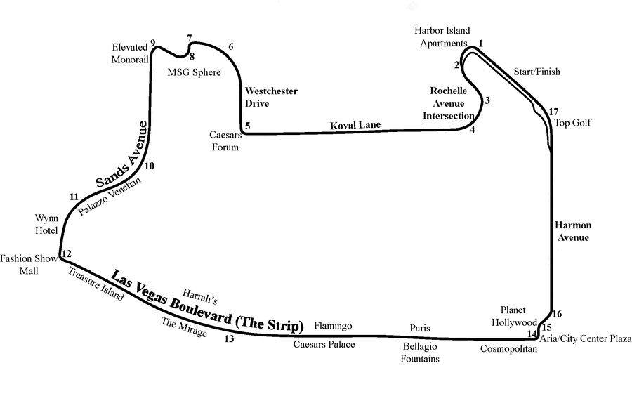 Velká cena Las Vegas – mapa okruhu